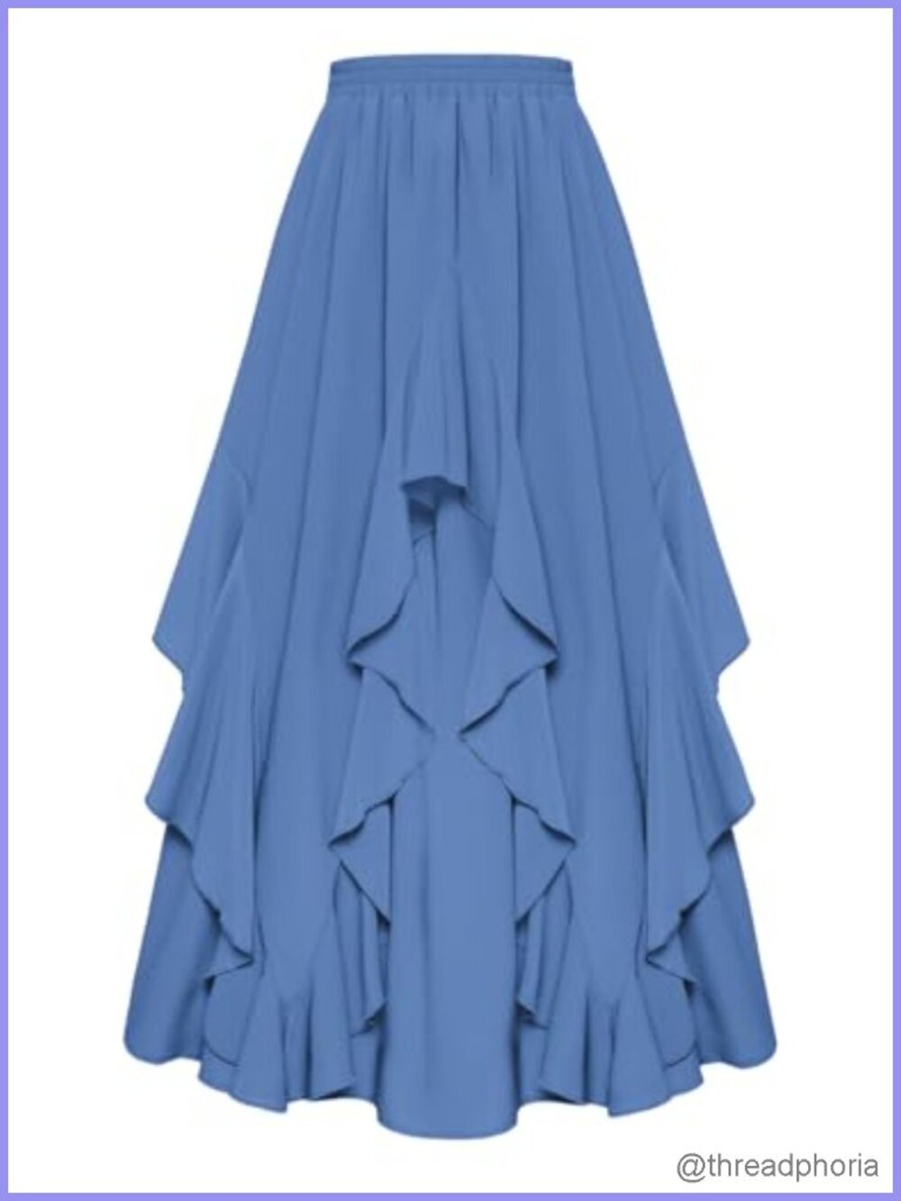 Ruffled Renaissance Maxi Skirt Flowy A-Line Long Skirt with Pockets